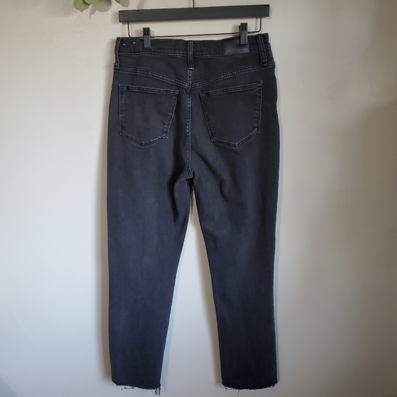 Madewell Black Distressed High-Rise Slim Crop Boyjean - Picture 7 of 11